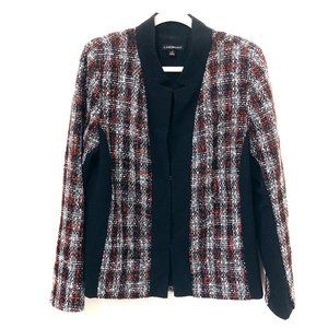 Lane Bryant Red and Black Tweed Accent Blazer 8